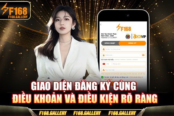 Giao diện đăng ký cùng điều khoản và điều kiện rõ ràng