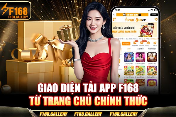 Giao diện tải app F168 từ trang chủ chính thức