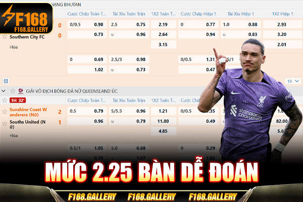 Mức 2.25 bàn dễ đoán